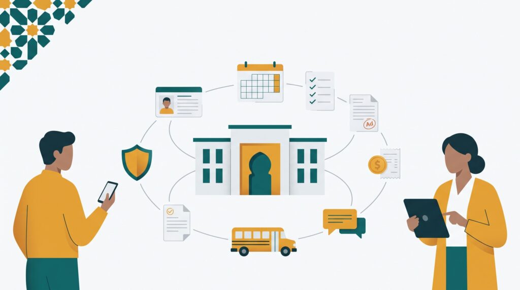 Gestion scolaire Odoo : une école reliée à ses dossiers, emplois du temps, notes, frais, transport et communication